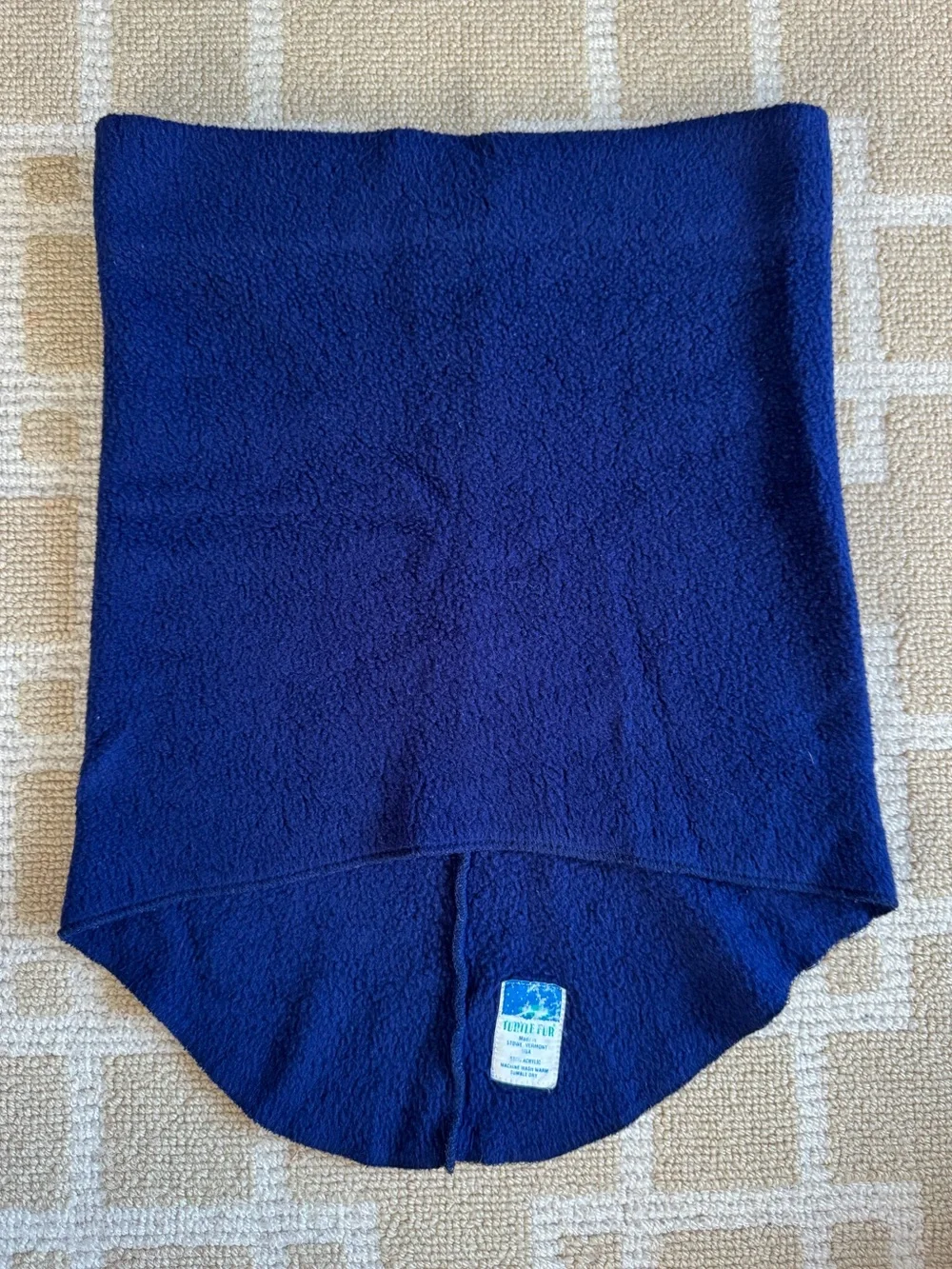 Turtle Fur Vintage Fleece Neck Gaiter Warmer Navy Blue One Size Made USA